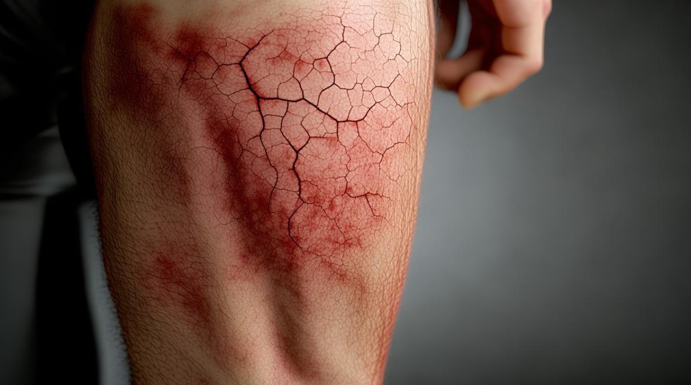 大腿皮肤干裂，大腿皮肤干裂红色纹路-图1