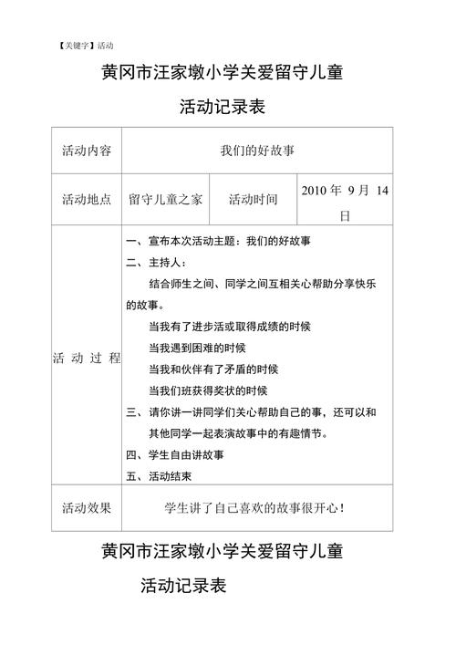 留守儿童活动记录表内容应如何科学设计才能全面反映其成长需求?-第2张图片-郑州医学网 留守儿童活动记录表内容应如何科学设计才能全面反映其成长需求?-第2张图片-郑州医学网