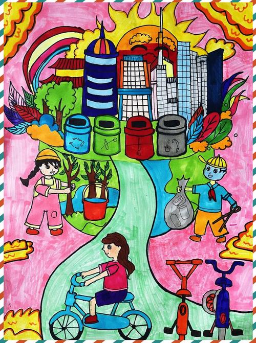 儿童环保画画图片大全，有哪些创意主题能帮孩子理解环保意义？-第2张图片-郑州医学网