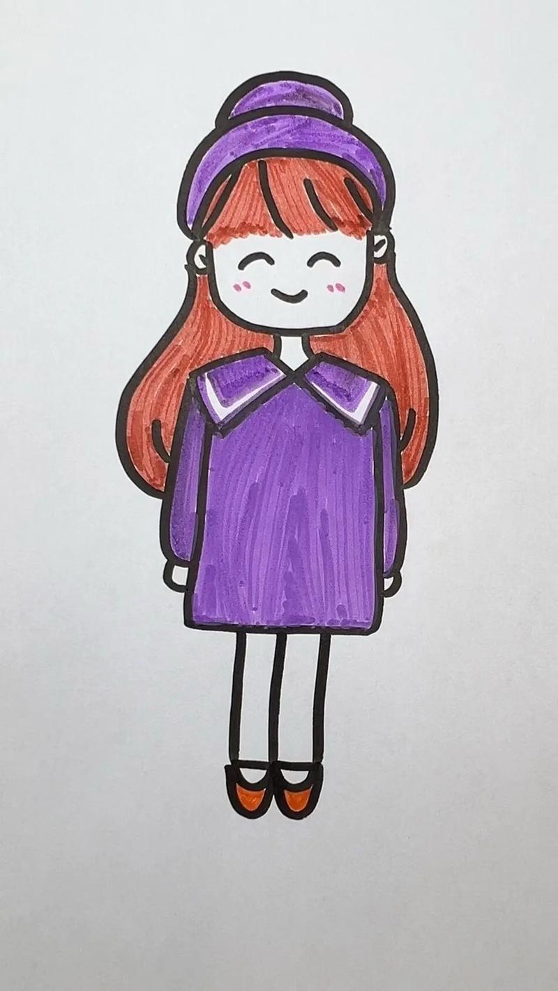 儿童自画像简笔画女孩的创作背后藏着怎样的童真密码？-第3张图片-郑州医学网